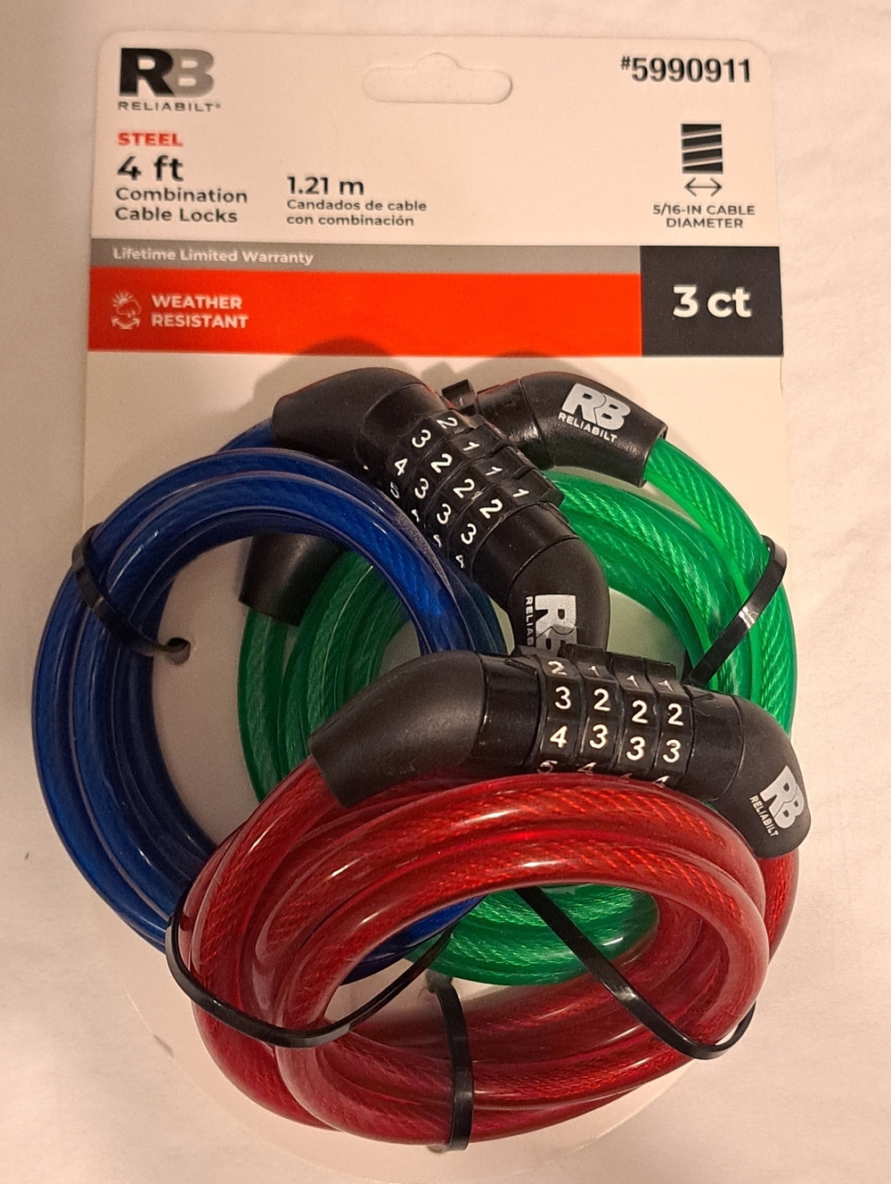 Combination Cable Locks  New